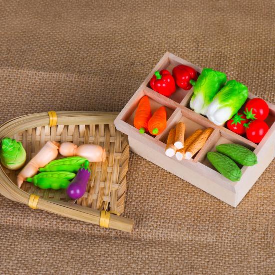Mini Figurines de Légumes en Résine Minuscules Figurines de Légumes Artificiels Tomates Carottes Aubergines Faux Réalistes Décoration pour Loisirs Créatifs DIY Garniture de Gâteau