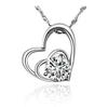 [Univarc Brand] Silver Double Heart Necklace, Jewelry Cloth, Pouch, Bag, Warranty Card - Luxurious 5-Piece Set A Perfect Gift for Women In Their 50s,
