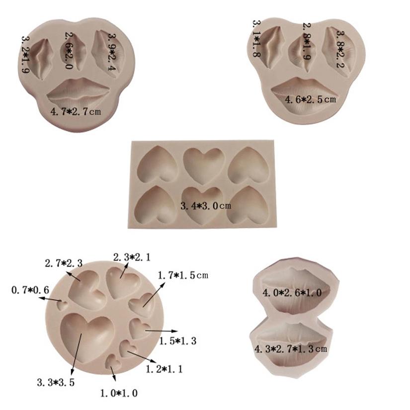Lip Heart LOVE Shape Silicone Mold Valentine's Day Cookie Cupcake Chocolate Baking Mold Fondant Cake Decorating Tools