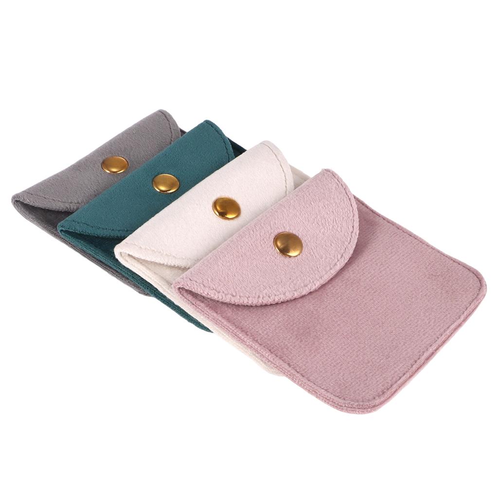 1/10 piece short plush jewelry packaging bag buckle bag ring earring bracelet necklace storage wedding party chic gift bag
