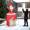 Inflatable Christmas Decoration, Santa Claus in Chimney, LEDs, Blower