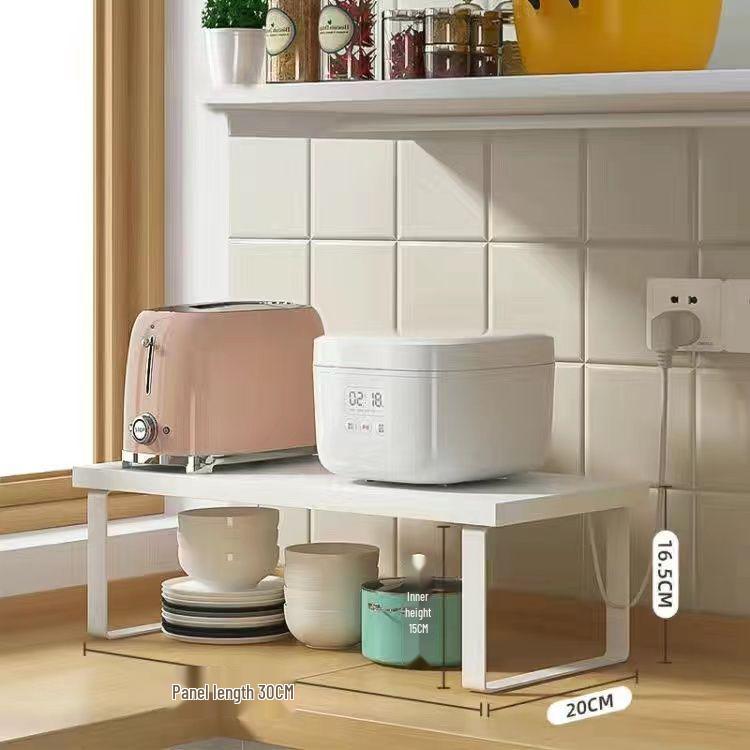 

White Tiered Kitchen Countertop Storage Rack Organizer 30x20