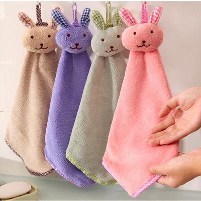 Baby Hand Towel Cartoon Animal  Plush Kitchen Soft Hanging Bath Wipe Towel
