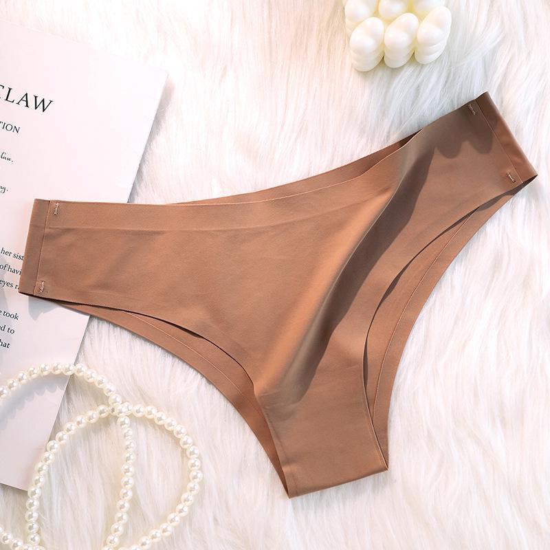 Ice Silk Seamless Mid-Waist Thong - Breathable & Comfortable Women's Panties