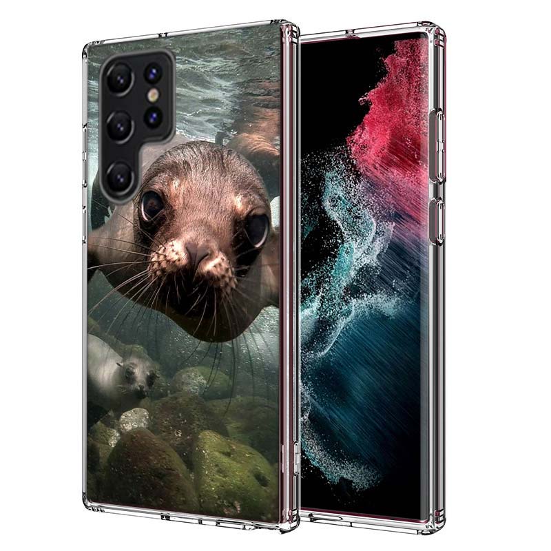 Seal Alert Capa Phone Case For Samsung S26 Ultra S25 Edge Galaxy S23 S21 S20 S24 FE S22 S10 Plus Cover Clear TPU Shell Coque Wit
