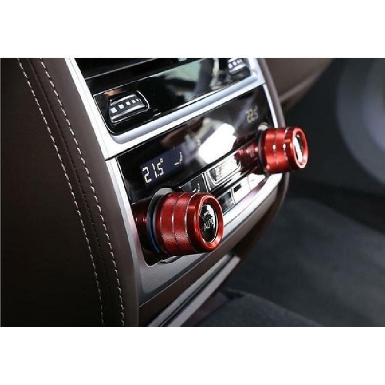 Red Aluminum Rear AC Adjusting Knob Ring Trim For BMW X3 G01 X4 2018-
