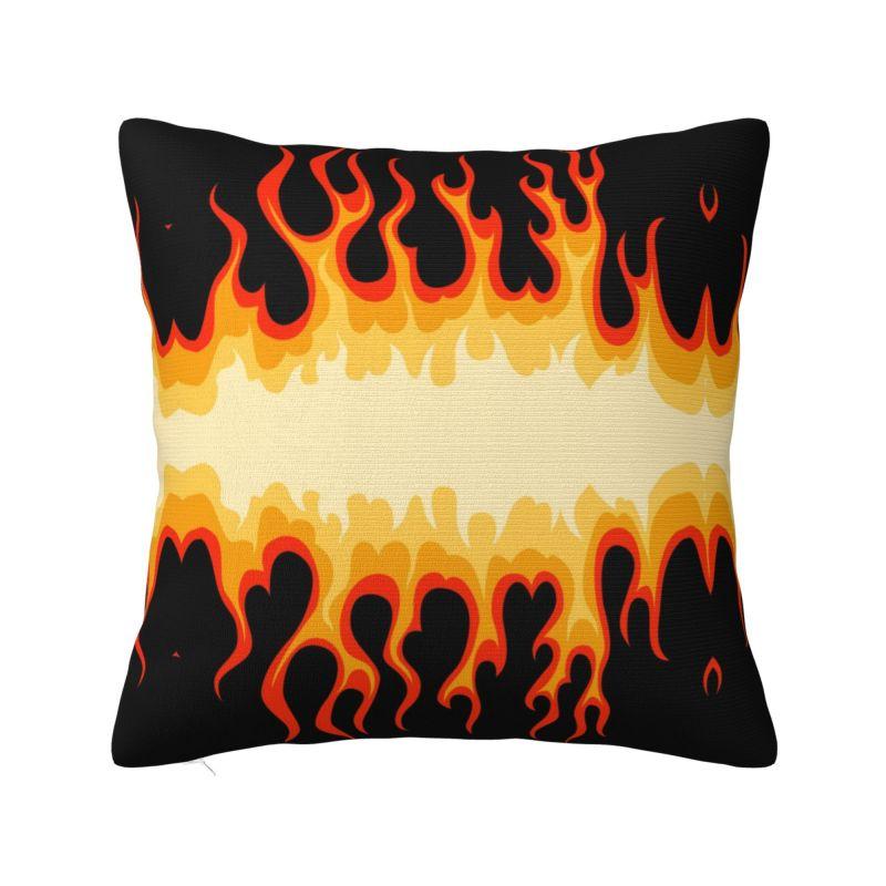Fashion Red Burning Fire Racing Flames Cushion Cover Velvet Throw Pillow Case for Car Square Pillowcase Bedroom Decoration