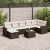 VidaXL Garden Lounge Set 8 Pcs with Brown Cushions Wicker 3325419