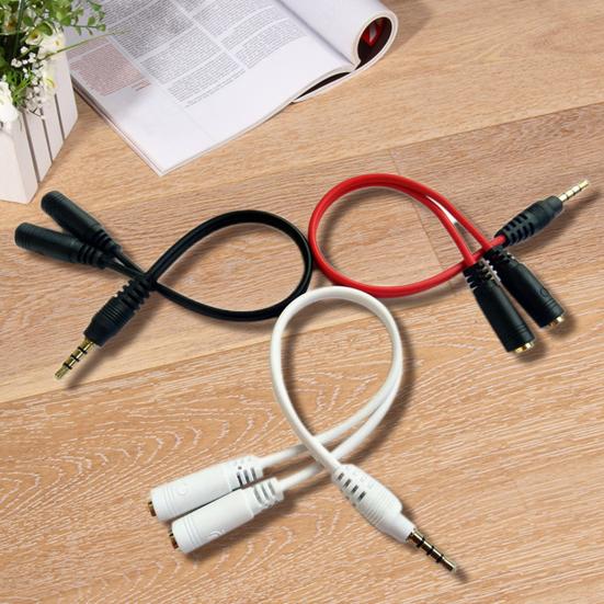 Adapter Cable 2-in-1 High Fidelity 3.5mm Earphone AUX Splitter Converter for Mobile Phone