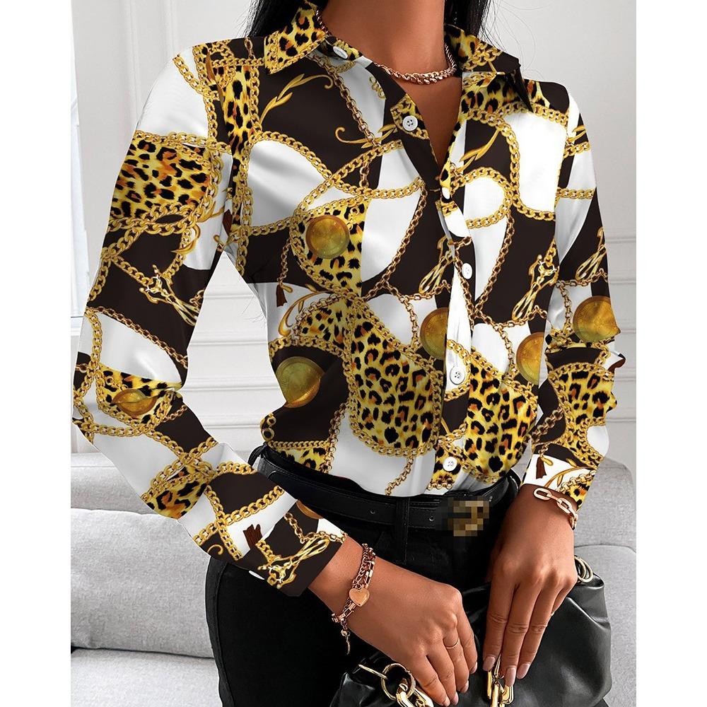 

JPNTKY Женская мода Повседневная осень-зима Длинные рукава Поло-воротник Блузки и рубашки XXL