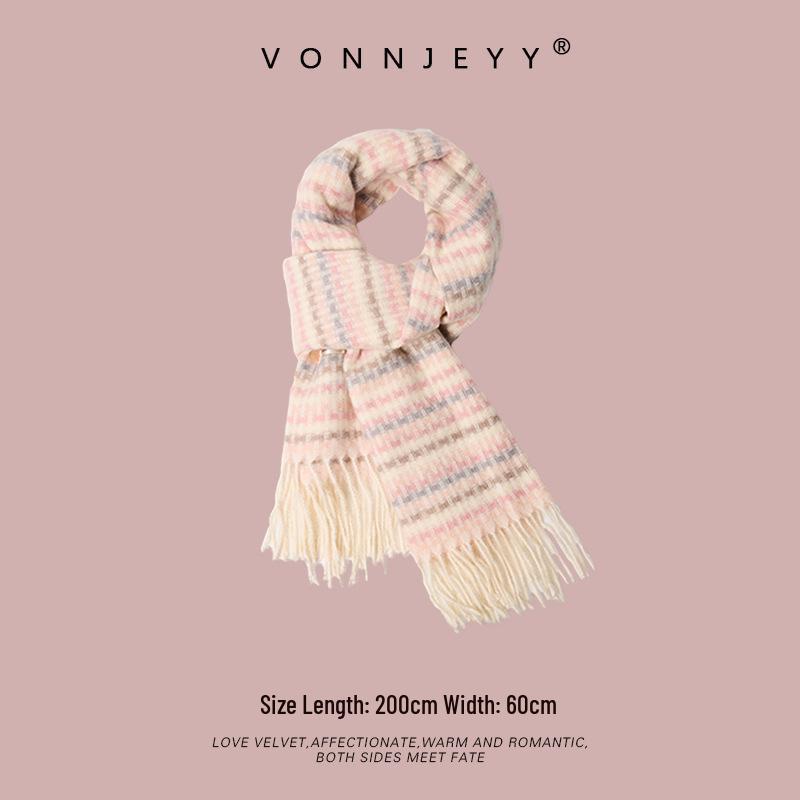 Classic Soft Girl's Imitation Cashmere Scarf Shawl - Versatile, Warm & Stylish for Autumn/Winter