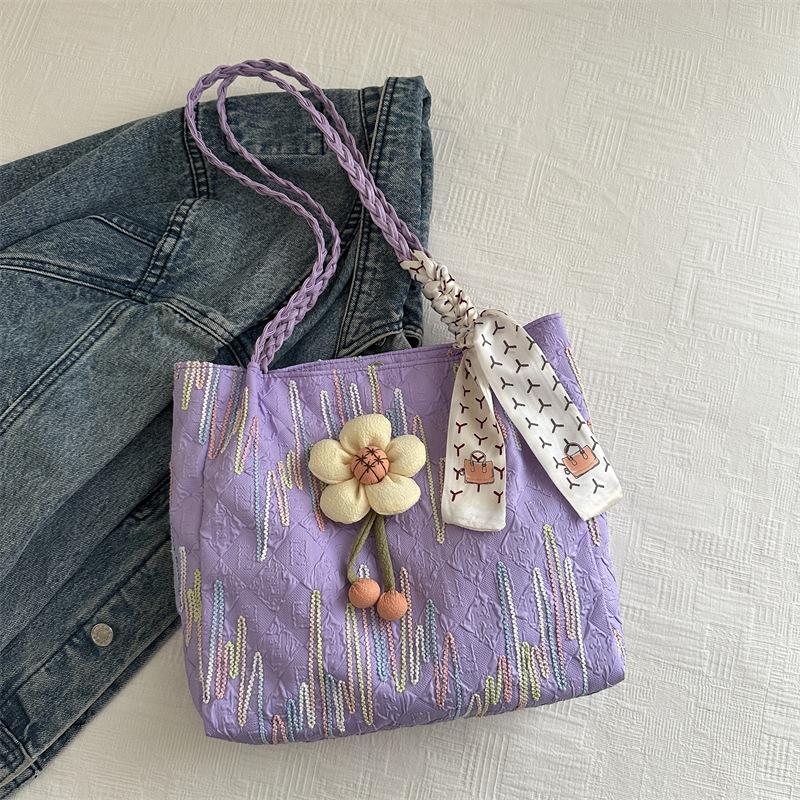 

Проста жіноча сумка через плече 2024 року в новому іноземному стилі, повсякденна сумка великої місткості, сумка під пахву фіолетовий