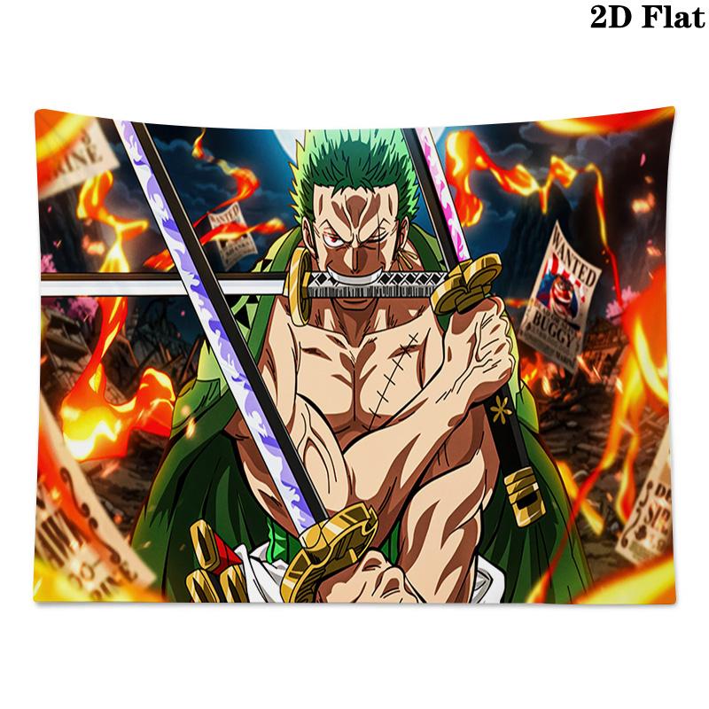 Roronoa Zoro Wall Tapestry Aesthetic Wall Hanging Printed Fabric Blanket Decorative Tapestries for Bedroom Living Room Home Decor