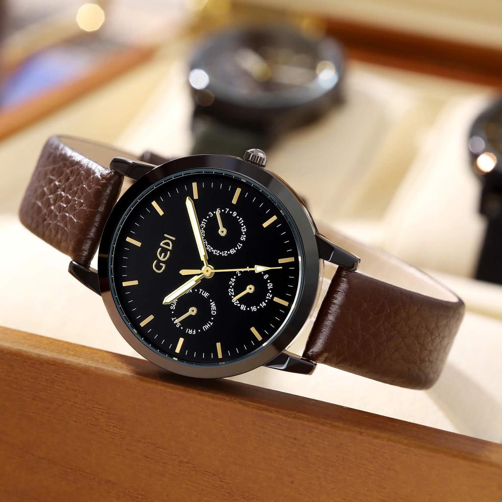 Business Wind Niche Premium Sense Neutral Large Dial Waterproof Belt Quartz Watch