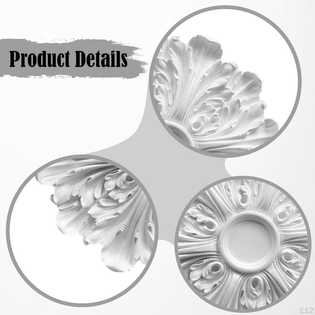 , Roseta de Teto Elegante, Versátil e de PU para Luminárias – Placa Decorativa para Quartos, Bibliotecas,