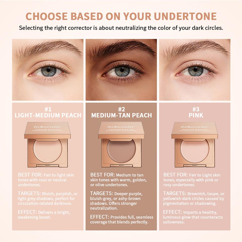 Undereye Color Correction Concealer Fine Clay Texture Brightening Smoothing Skin Waterproof Moisturizes Quick Cover Dark Circles