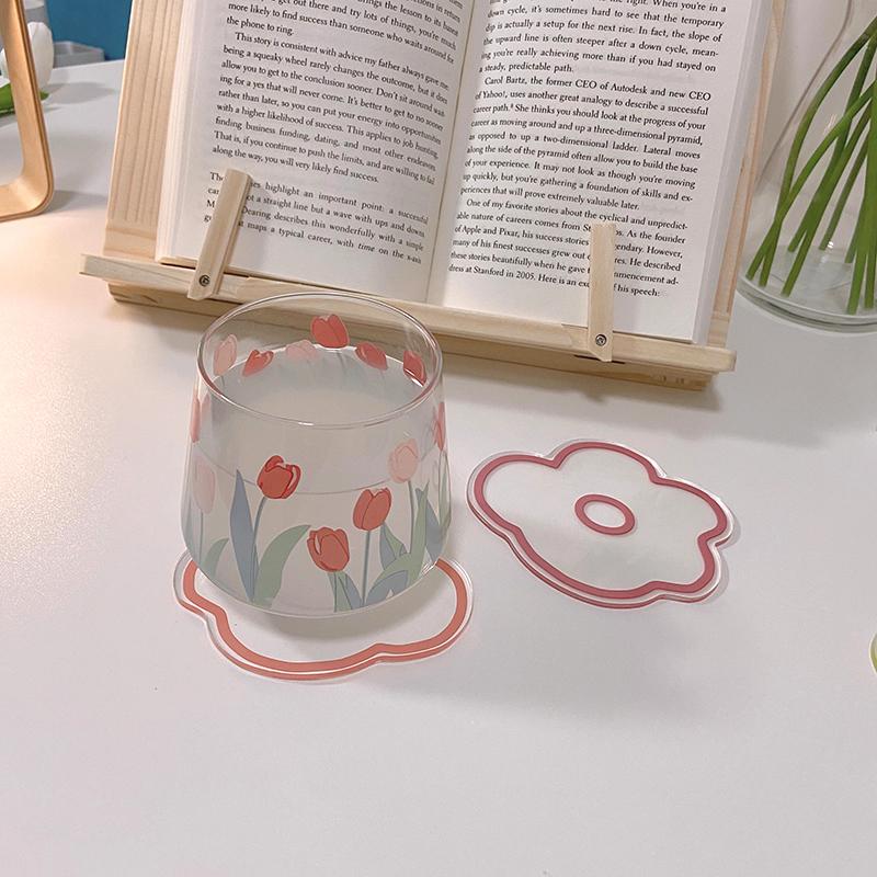 Klarer Acryl-Untersetzer, rutschfeste Tassenunterlage, unregelmäßige Blumenform, wärmeisolierte Unterlage, Tischset, Café-Dekor, Küchenbechermatten