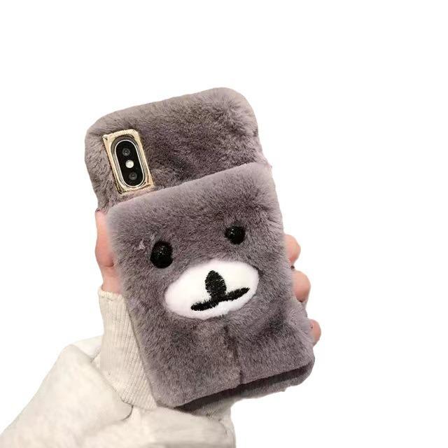 Plush Wrist Teddy Bear for IPhone 16 PROMAX Phone Case XR for Apple 15 Autumn/winter 14 Women 13 Warmth 12
