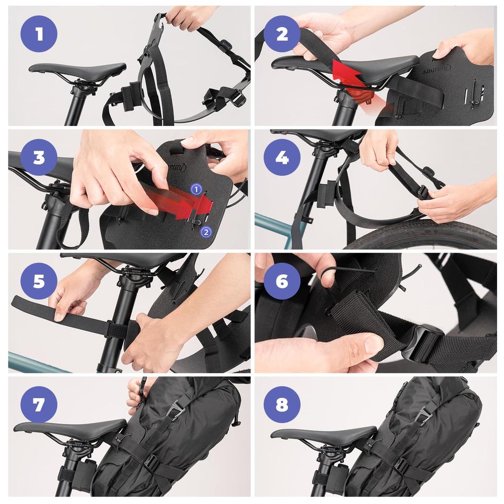Qunature Bicycle Saddlebag Bracket - Lightweight, Adjustable, Easy Installation, Seatpost Storage Rack for Road and Mountain Bikes