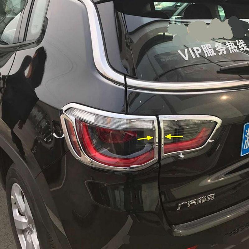 Fog Light Lamp Eyebrow / Handle Bowl / Window Wiper Cover Trim For Jeep Compass 2017 - ABS Chrome Accessories Exterior Kit