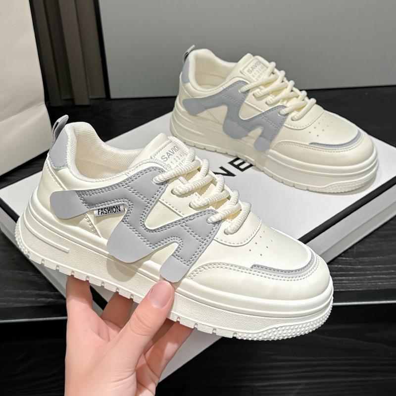 Spring and Autumn new sports and leisure ins platform leather single shoes board shoes