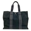HERMES stripe canvas Fool Toe Tote GM Tote Bag black canvas unisex Used