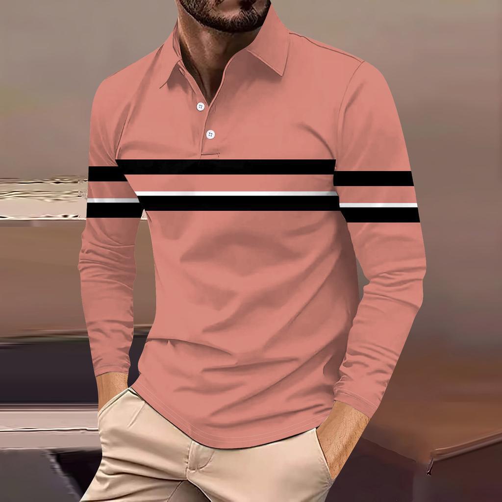 Harajuku Hip-hop Street Style Men's Long-sleeved Lapel Polo Shirt Plus Size Loose Comfortable Long-sleeved Sweatshirt