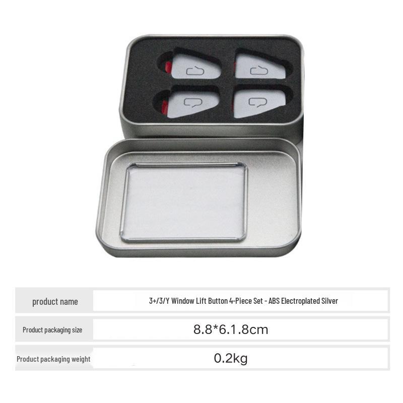 

Наклейка на кнопку стеклоподъемника двери автомобиля для 21-24 Tesla Model 3/Y - Гальваническая, Светопропускающая