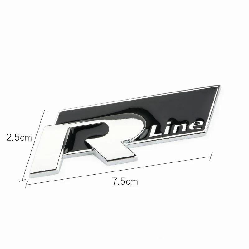 opq1 R Rline Metal Car Front Grill Trunk Sticker Accessories For Volkswagen VW GTI Polo Golf MK8 Lamando Passat Magotan Tiguan Jetta