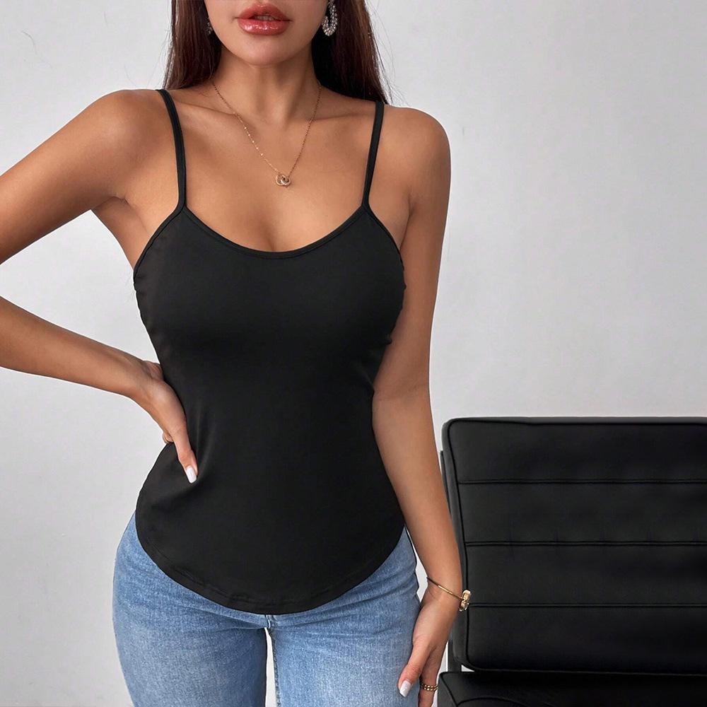 European and American women's clothing sleeveless U-neck fashionable and sexy suspender vest summer new backless slim top