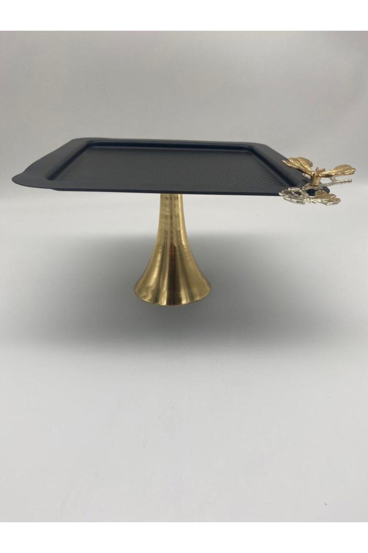 

Металлический поднос для чая и кофе черного квадрата, поднос для десерта, торта, печенья