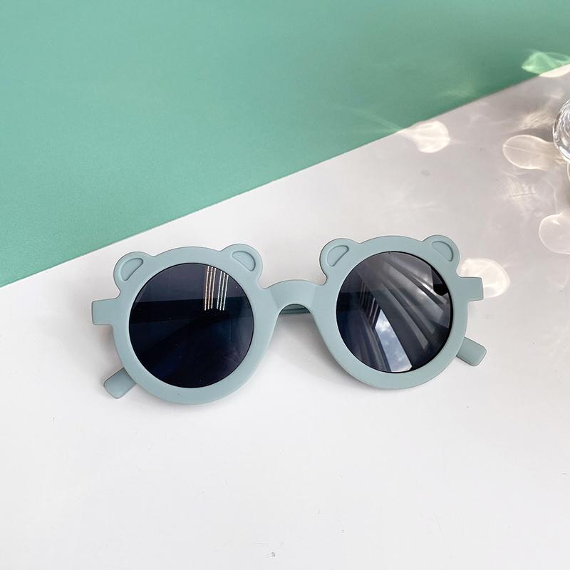 Boy Girl Cute Cartoon Bear Shape Fashion Round Sunglasses Children Vintage Sunglasses UV Protection Classic Kids Eyewear