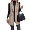 Women's Sleeveless Double Breasted Blazer Vest, Casual Slim Fit Suit Vest, Office Wear Tops