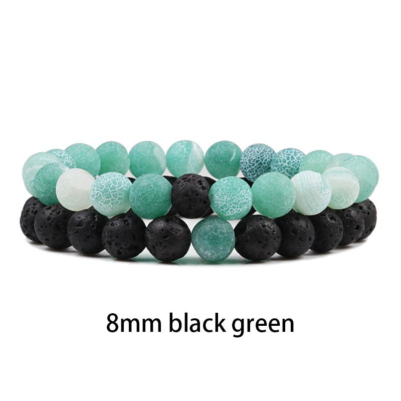 New Design Set Bracelet Couples Natural Stone Bracelets Tiger Eye Beaded Yoga Bracelets for Men Women Elastic Rope Jewelry