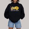 Autumn And Winter Peace Love Sunshine Letter Pattern Printing Back Collar Velvet Hooded Sweater Women