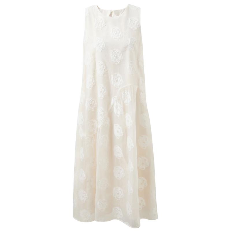 Sancai Women s Jacquard A-Line Sleeveless Dress M