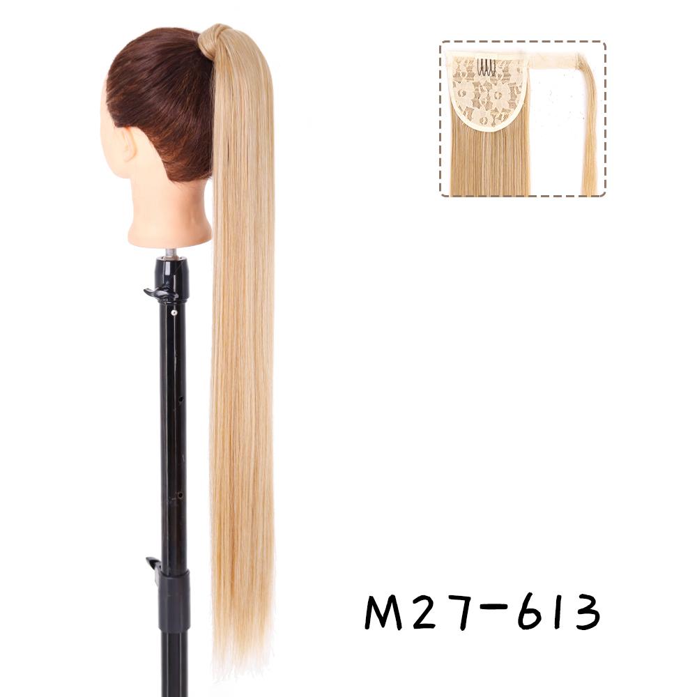 MERISIHAIR Women Long Deep Wavy Warp Around Ponytail Synthetic Fiber Long Brown Wavy Ponytail Hair Extensions Daily Wear