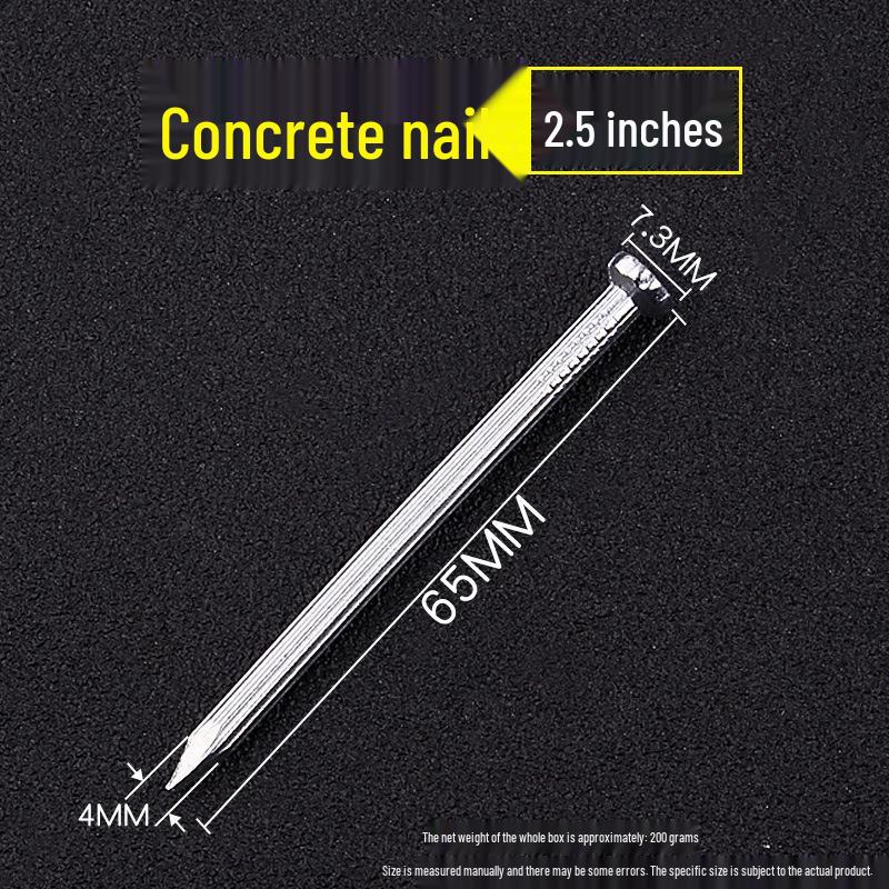 Concrete and Woodworking Nails: Round Steel and Iron Nails for Walls and Picture Frames.