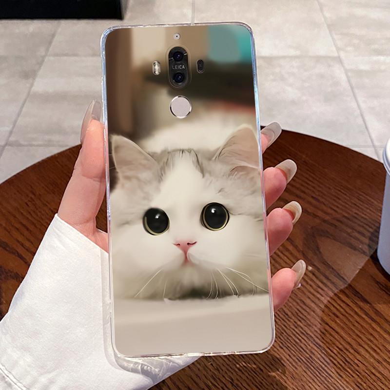 Jelly Casing For Huawei Mate 9 Coque Funda Clear Silicone Soft TPU Back Cover Cute Cat Rabbit Heart Protective Case Capa