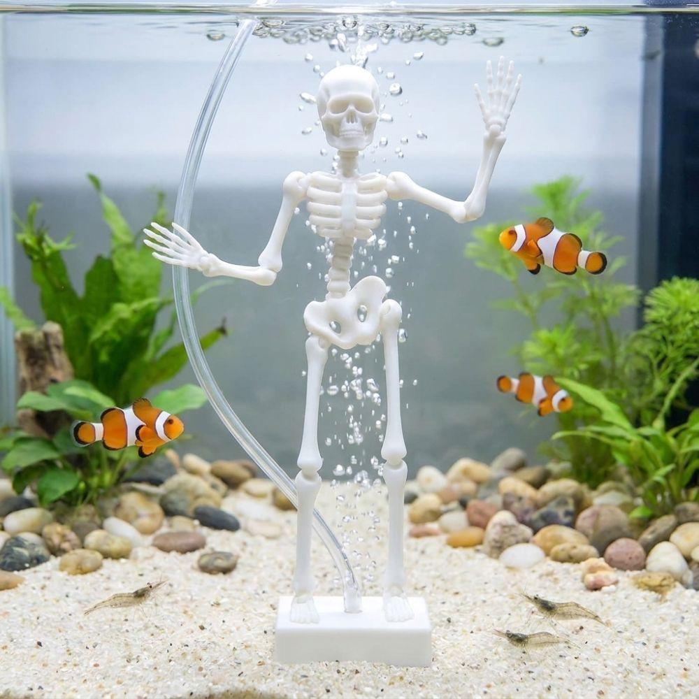 With Pipe Suction Cup Dancing Skeleton Aquarium Bubbler Aquatic Products