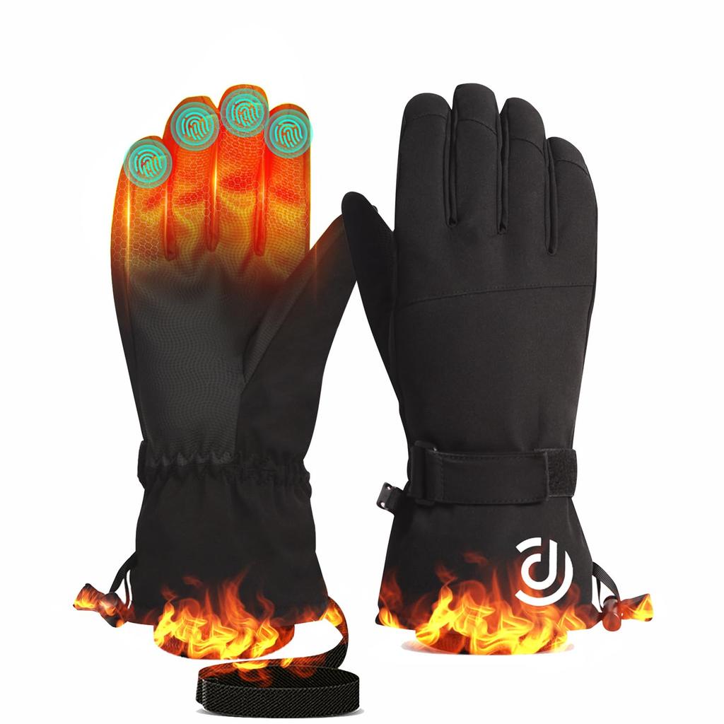 Ski Winter Touchscreen Bike Snowboard and Winter Sports Junior Adjustable Strap Gloves, Five-Finger Gloves, Compatible, Water-Repellent, Waterproof,