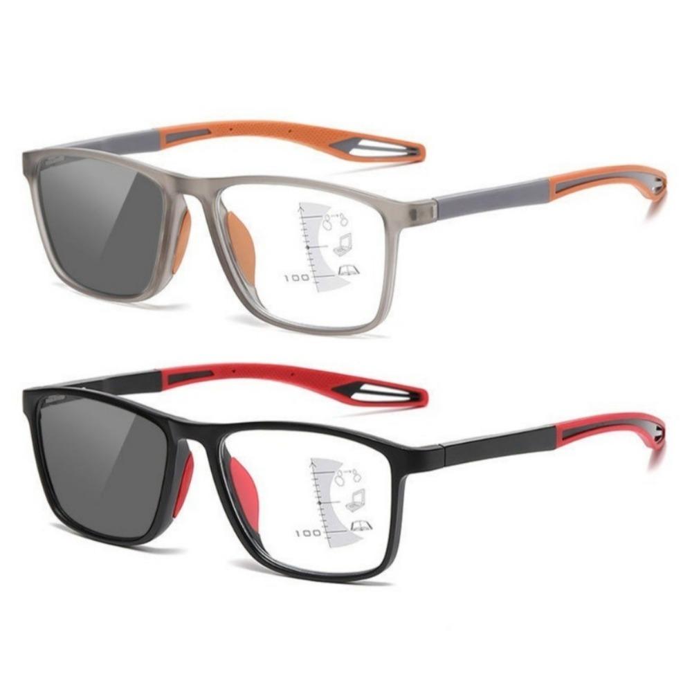 3in1 Pochromic Multifocal Reading Glasses Progressive Look Far And Near Eyeglasses Men Sport TR90 Frame Anti Blue Light Grade