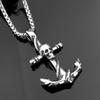 Men's Retro Anchor Skull Stainless Steel Pendant Necklace