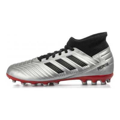 19.3 AG Scarpe da Calcio da Bambino Comode Resistenti a Collo Basso Scarpe da Calcio da Bambino Argento Nero G25798