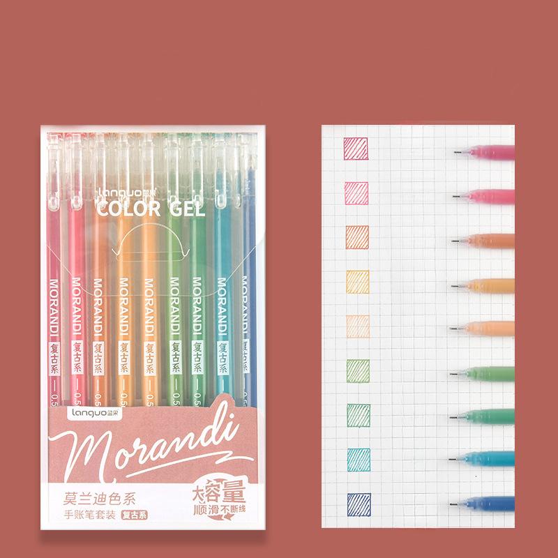 9 PCS Multi Color Neutral Needle Pen Morandi for Students Neutral Whole Needle Tube