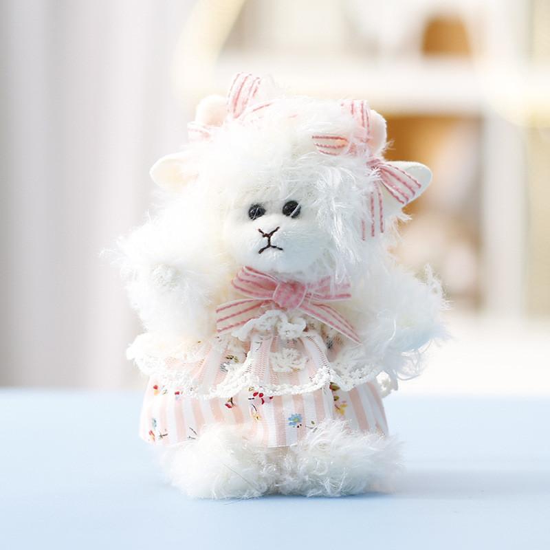 Soft Plush Bear Figurine With Blossom Pattern For Girls Gift And Decor