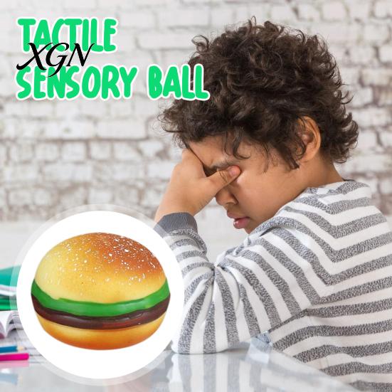 Calming Hand Toy Realistic Fast Food Squeeze Soft TPR Stress Relief Balls Cola Burger Fries Hot Dog Shapes Portable Fidget for Kids Adults Fun Anxiety