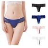 HINICE Honey Lace Set of 4 Women's T-Back Panties, 100% Cotton, Opaque, Stress-Free Wear, (XL, G036)