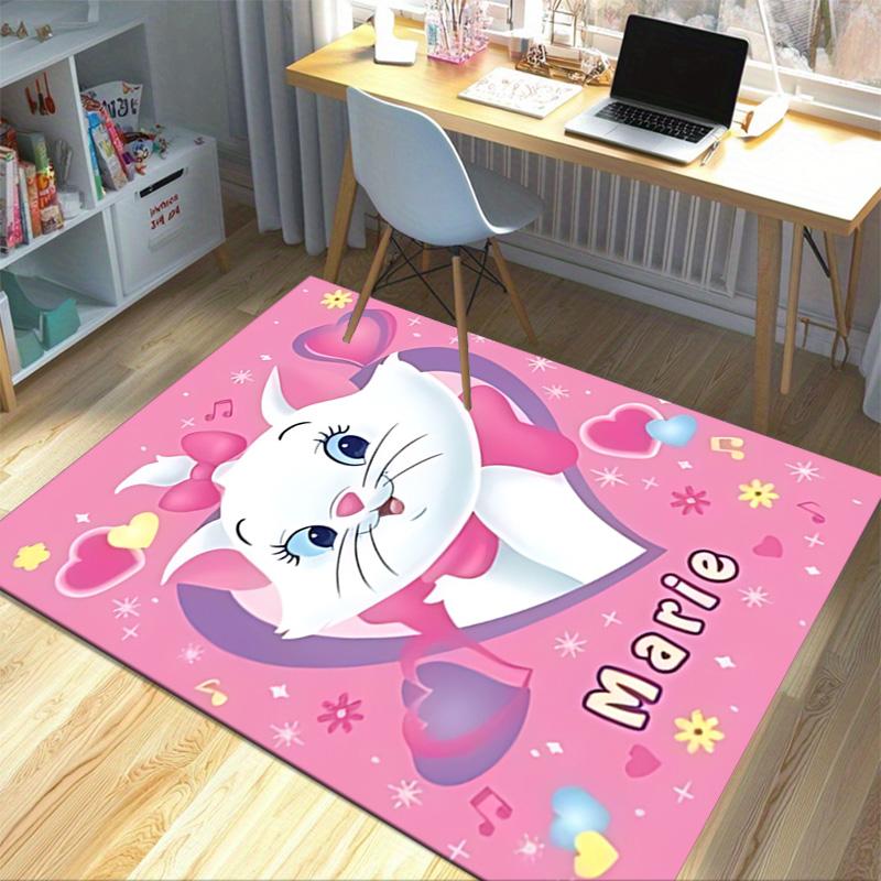 Pink Heart Marie Cat Carpet For Playroom Bedroom Living Room Sofa Home Decorkids Game Area Rug Nonslip Floor Mat