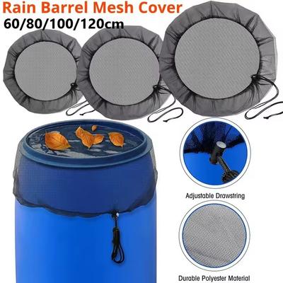 60-120CM Water Collector Protector Rain Barrel Screen Net with Drawstring Rainwater Tank Net Cover Raindrop Bucket Lid Mesh Cover Netting